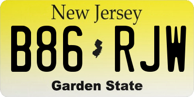 NJ license plate B86RJW