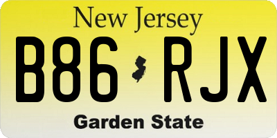 NJ license plate B86RJX