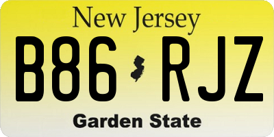 NJ license plate B86RJZ