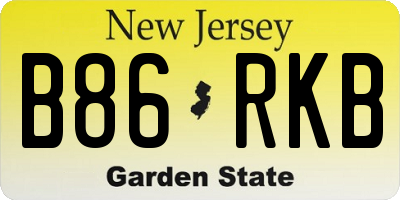 NJ license plate B86RKB