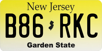 NJ license plate B86RKC