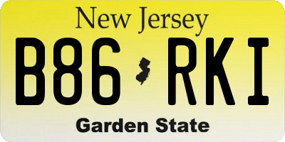 NJ license plate B86RKI