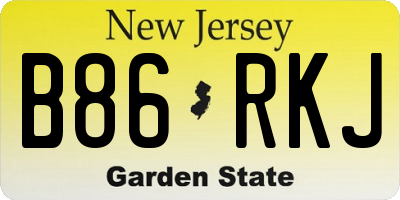 NJ license plate B86RKJ
