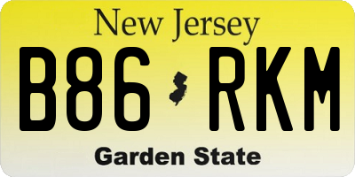 NJ license plate B86RKM