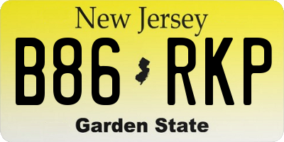 NJ license plate B86RKP