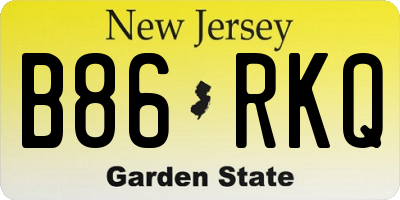 NJ license plate B86RKQ