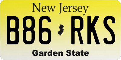 NJ license plate B86RKS