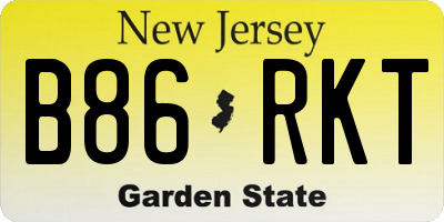 NJ license plate B86RKT