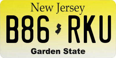 NJ license plate B86RKU