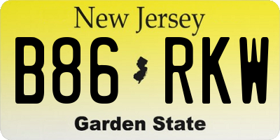 NJ license plate B86RKW