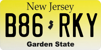 NJ license plate B86RKY