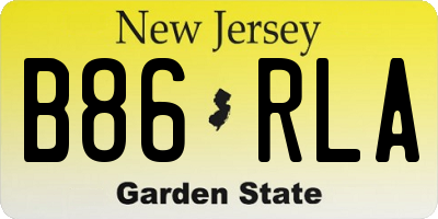 NJ license plate B86RLA