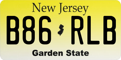 NJ license plate B86RLB