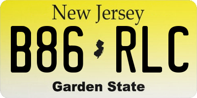NJ license plate B86RLC