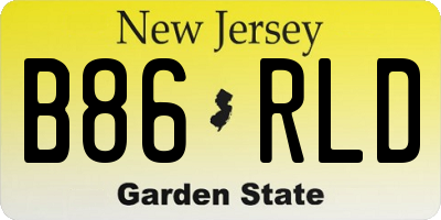 NJ license plate B86RLD