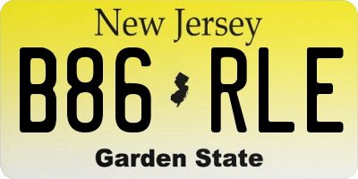 NJ license plate B86RLE