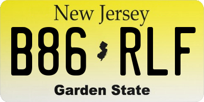 NJ license plate B86RLF