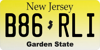 NJ license plate B86RLI