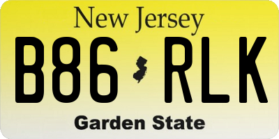 NJ license plate B86RLK