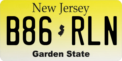 NJ license plate B86RLN