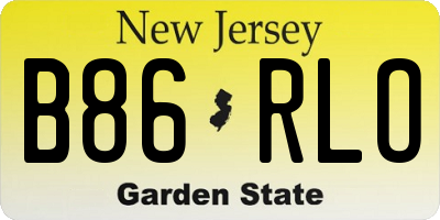 NJ license plate B86RLO