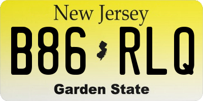 NJ license plate B86RLQ