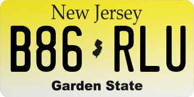 NJ license plate B86RLU