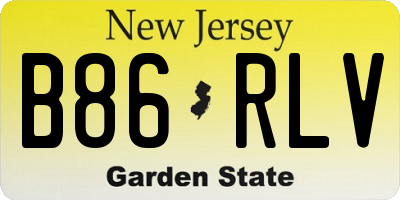 NJ license plate B86RLV