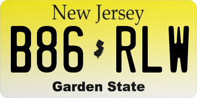 NJ license plate B86RLW