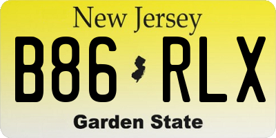 NJ license plate B86RLX