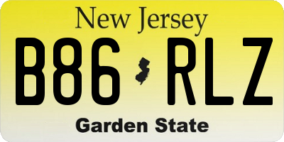 NJ license plate B86RLZ