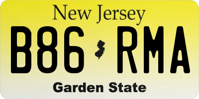 NJ license plate B86RMA