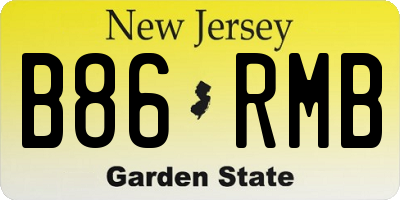 NJ license plate B86RMB