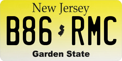 NJ license plate B86RMC