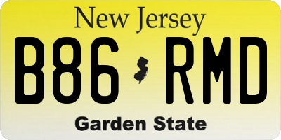 NJ license plate B86RMD