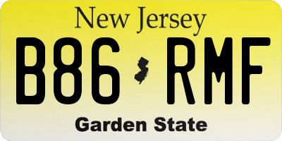 NJ license plate B86RMF