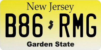 NJ license plate B86RMG