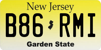NJ license plate B86RMI