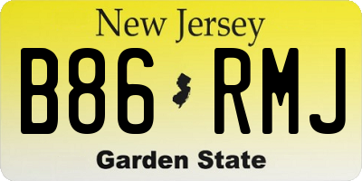 NJ license plate B86RMJ