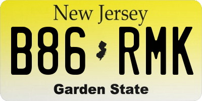 NJ license plate B86RMK