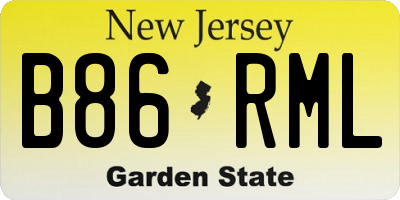 NJ license plate B86RML