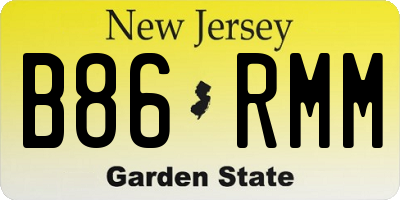 NJ license plate B86RMM