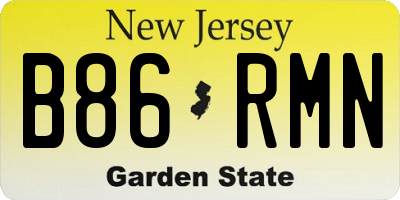 NJ license plate B86RMN