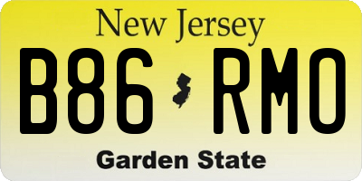 NJ license plate B86RMO