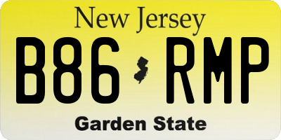 NJ license plate B86RMP