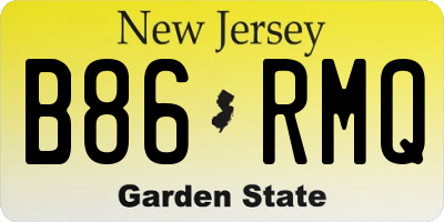 NJ license plate B86RMQ