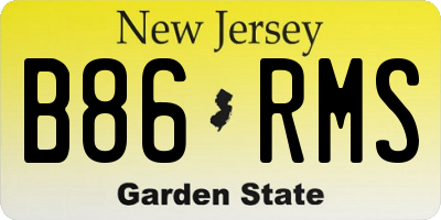 NJ license plate B86RMS
