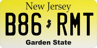 NJ license plate B86RMT