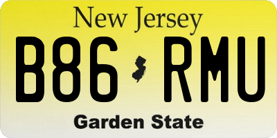 NJ license plate B86RMU