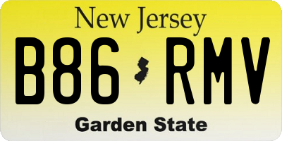 NJ license plate B86RMV